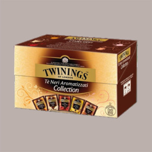 Scatola Legno 6 Scomparti + 60 Filtri Tè The Tea Assortiti Twinings