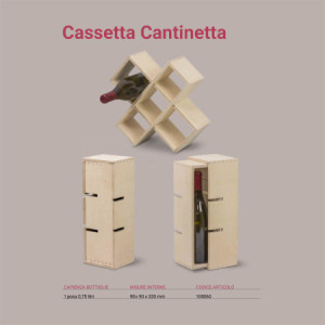 1 Pz Cassetta Legno di Betulla Scatola Cantinetta per Confezione Regalo 1 Bottiglia 0,75 L [802cb8b1]