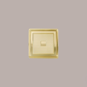 100 Pz Vassoio Quadrato Plastica Oro Mono Porzione Medorino 12x12 cm Alcas [97da412c]