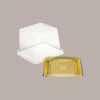 100 Pz Vassoio Quadrato Plastica Oro Mono Porzione Medorino 12x12 cm Alcas [2a670e14]