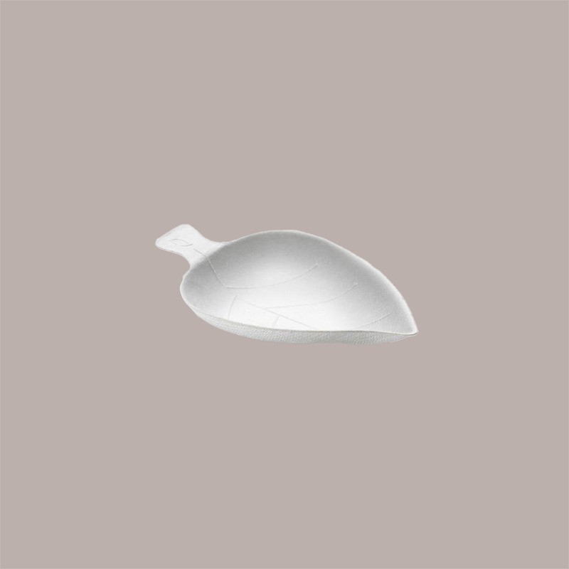 100 Pz Monoporzione Vassoietto Foglia Finger Food in Polpa di Cellulosa Bio 95x60x12 mm [d6a6a86a]