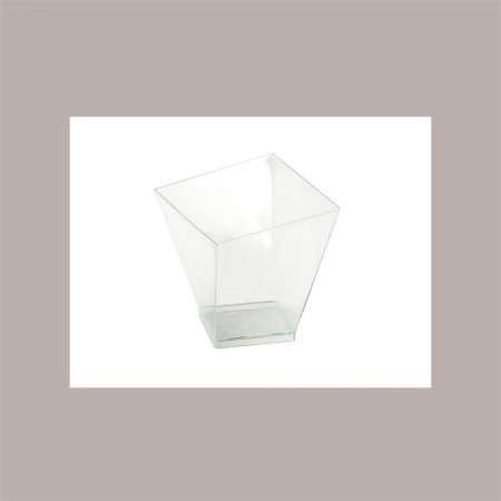 60 Pz Monoporzione Bijoux Quadrato Finger Food Plastica Trasparente 60cc [152a6ae4]