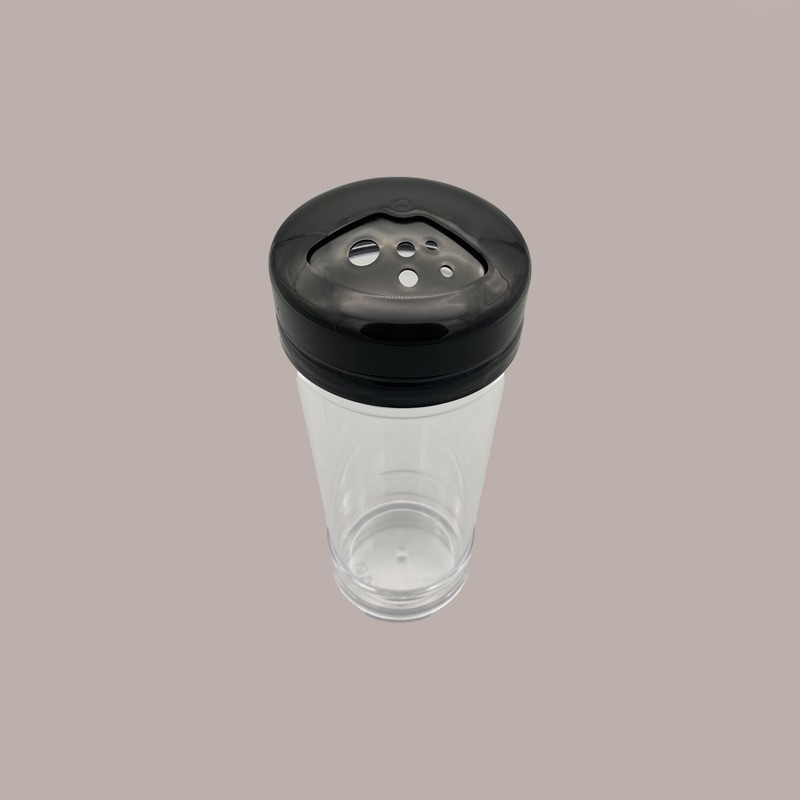 1 Pz Dosatore PS Trasparente con Tappo Nero Ideale per Granelle PoloPlast [3996402f]