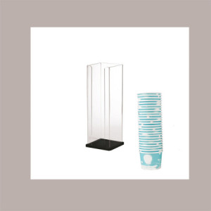 1 Pz Porta Coppette in Plexiglass Fondo Nero Ideale per Gelaterie 11x11H30,5 cm Dm 9 cm [9f8b151e]