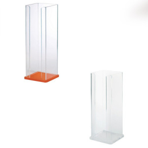 1 Pz Porta Coppette in Plexiglass Fondo Nero Ideale per Gelaterie 11x11H30,5 cm Dm 9 cm [2dc69304]