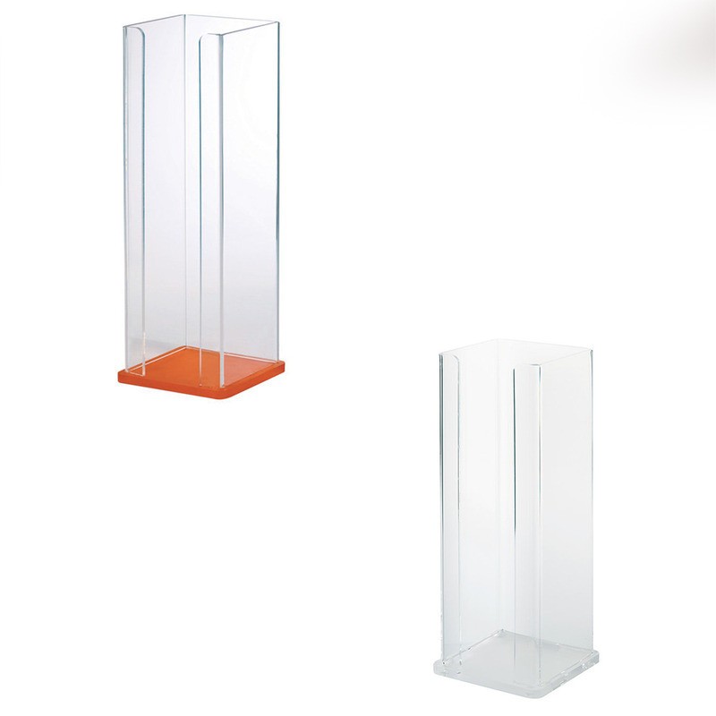 1 Pz Porta Coppette in Plexiglass Fondo Nero Ideale per Gelaterie 11x11H30,5 cm Dm 9 cm [2dc69304]