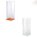 1 Pz Porta Coppette in Plexiglass Fondo Nero Ideale per Gelaterie 11x11H30,5 cm Dm 9 cm [2dc69304]