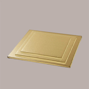 3 Pz Sottotorta Quadrato Alto Ideale per Cake Design in Cartoncino Rigido Oro 25x25 cm [16f9d0c4]