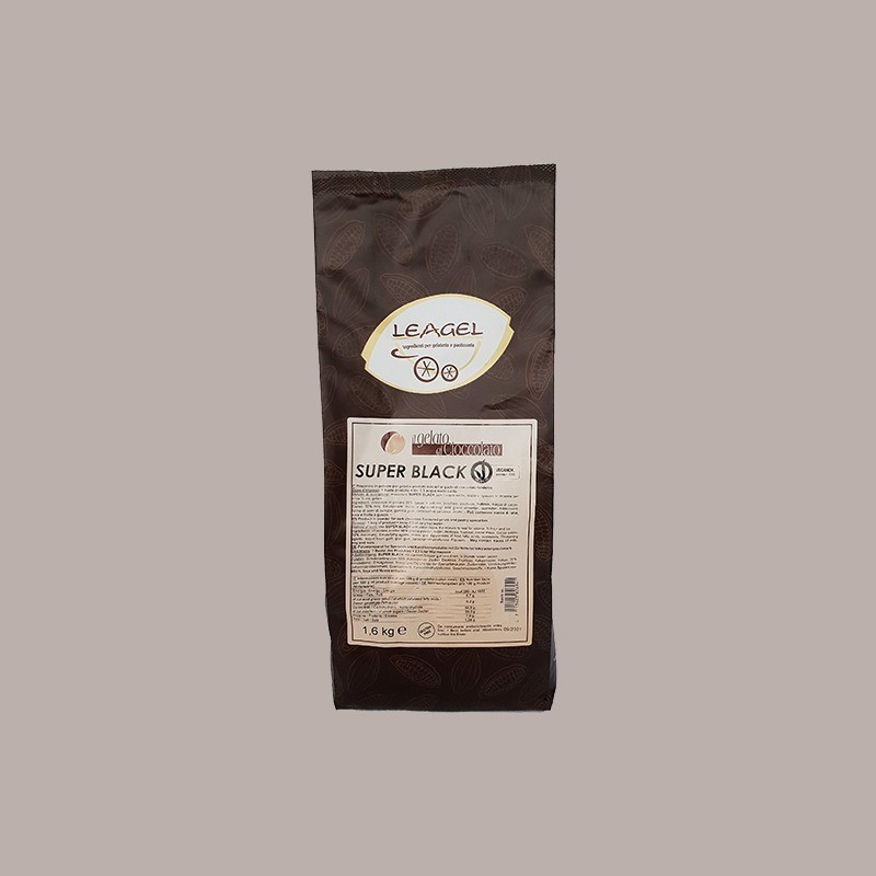 Box Super Black Cioccolato Fondente Leagel Preparato in Polvere Vegan Ok ideale per Gelato 1,6 Kg [35098a79]