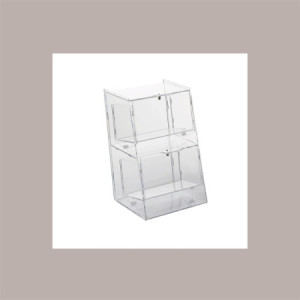 1 Pz Contenitore Doppio Porta Palettine Per Gelaterie in Plexiglass Trasparente 19x14H28,5 cm [98aee40c]