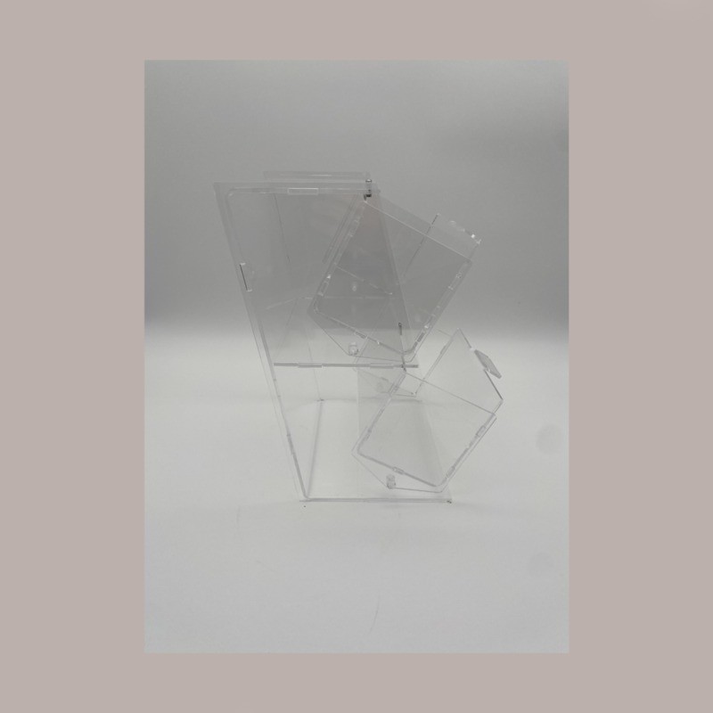 1 Pz Contenitore Doppio Porta Palettine Per Gelaterie in Plexiglass Trasparente 19x14H28,5 cm [c10fd7a3]