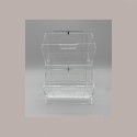 1 Pz Contenitore Doppio Porta Palettine Per Gelaterie in Plexiglass Trasparente 19x14H28,5 cm [761216a7]