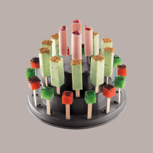 1 Pz Espositore Pops Stand per Cake Pops, Easy Pops e Finger Mini su Stecco Grafica Nera Dm 220H110mm
