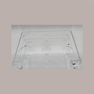 1 Pz Portaconi 6 File con Cassetto e Porta 2 Formati Coni per Gelaterie in Plexiglass 27,5x15H20 cm [a5ed6b31]