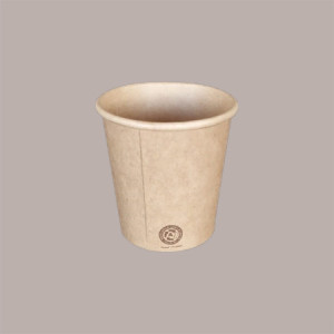 100 Pz Bicchiere Carta Termico Caffè 80cc(3oz) Avana Marrone Naturale [e1ee0222]