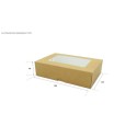 50 Pz Astuccio Porta Sushi Biscotti Dolcetti Finestrato Carta Avana 198x124H48 mm [9149baa7]