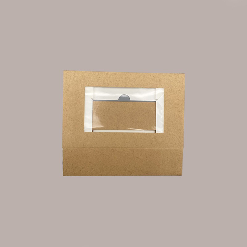 50 Pz Astuccio Porta Sushi Biscotti Dolcetti Finestrato Carta Avana 198x124H48 mm [26547ba3]