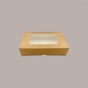 50 Pz Astuccio Porta Sushi Biscotti Dolcetti Finestrato Carta Avana 238x169H48 mm [f47bceb3]
