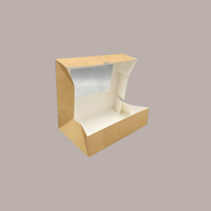 50 Pz Astuccio Porta Sushi Biscotti Dolcetti Finestrato Carta Avana 168x113H48 mm [b0cf5ab0]