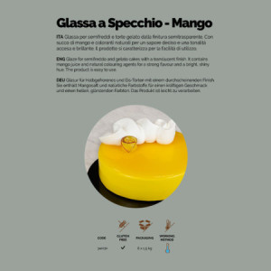 1,5 Kg Glassa a Specchio Gusto Mango ideale per Dolci Semifreddo Leagel