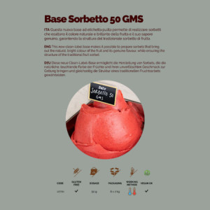2 Kg Base Sorbetto 50 GMS Basso Dosaggio per Gelato alla Frutta Vegan Ok Leagel [c8575011]