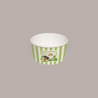 180 Pz Coppetta Gelato Carta 230cc Maxi Grafica Fruits&Stripes Verde Chiaro [37af5933]