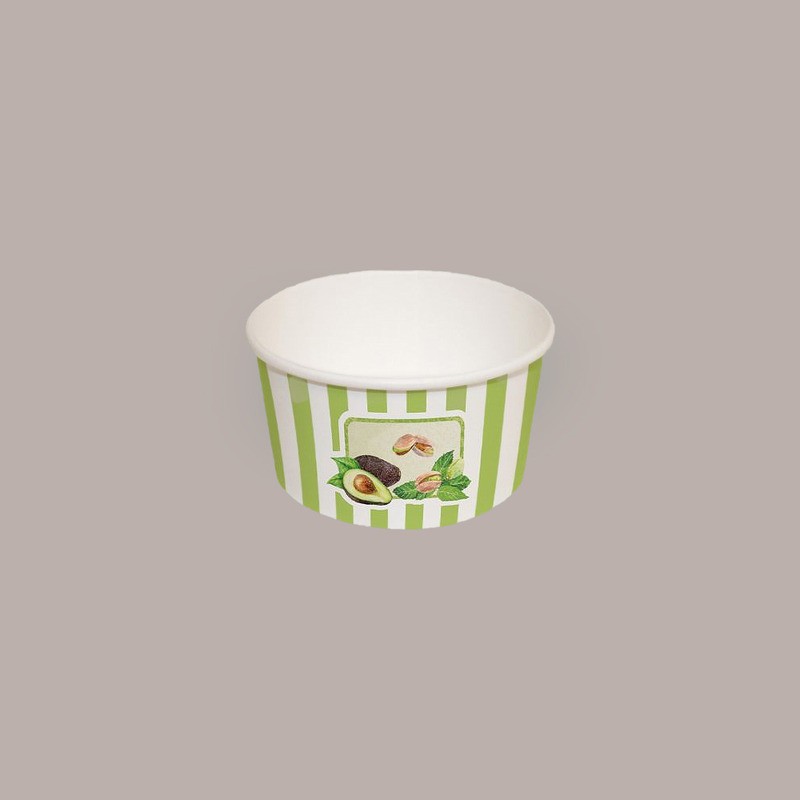 180 Pz Coppetta Gelato Carta 230cc Maxi Grafica Fruits&Stripes Verde Chiaro [37af5933]