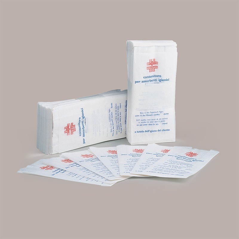 Sacchetto per Assorbenti Igenici in Carta Politenata 100 Pz [4119855d]