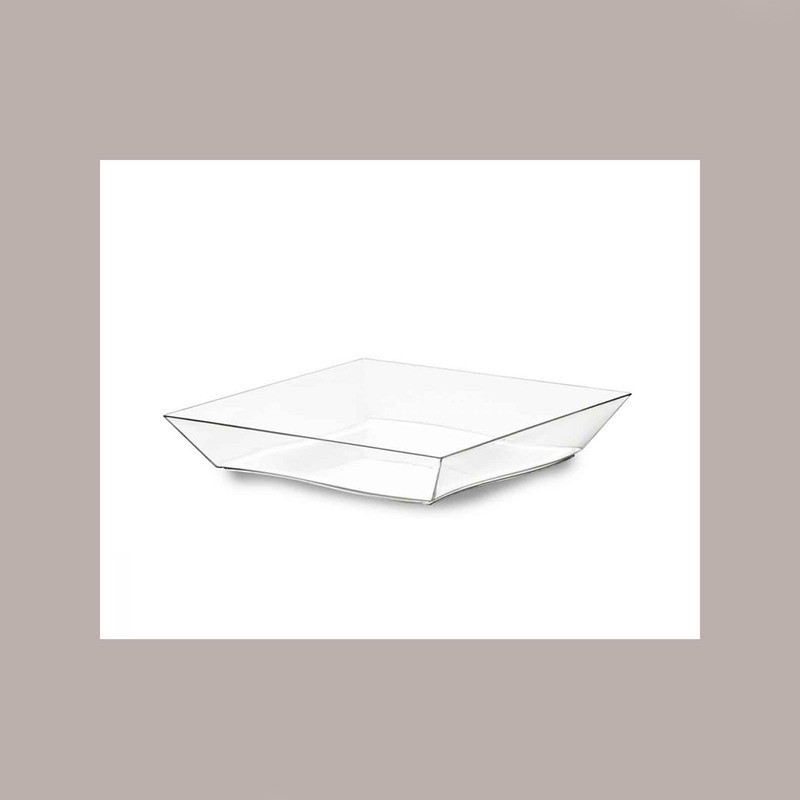 25 Pz Piatto Trasparente 500cc Vanity Riutilizzabile 160x160mm [e1908a02]