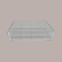 Contenitore in Plexiglass Trasparente con Coperchio a 12 Scomparti per Piccoli Alimenti 25x18 cm [a2668df2]