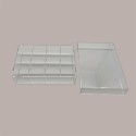 Contenitore in Plexiglass Trasparente con Coperchio a 12 Scomparti per Piccoli Alimenti 25x18 cm [7b40ceff]
