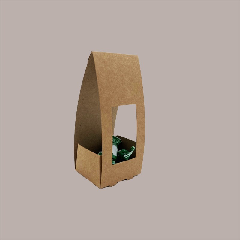 Scatola Cluster in Cartoncino Avana con Finestra 70x55x150 mm 20 Pz [4e3a8e5e]
