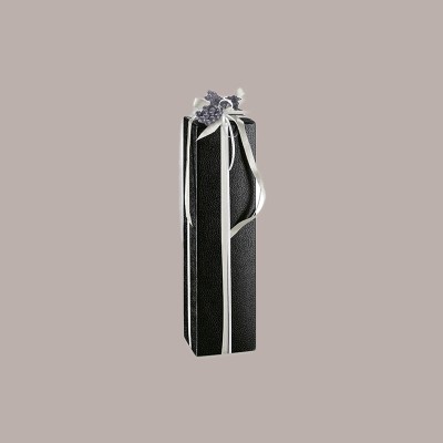 Scatola Astuccio Porta 1 Bottiglia Magnum da 1,5 Lt in Cartoncono Nero grafica effetto pelle 110x110H390mm 10 Pezzi [05f4f234]