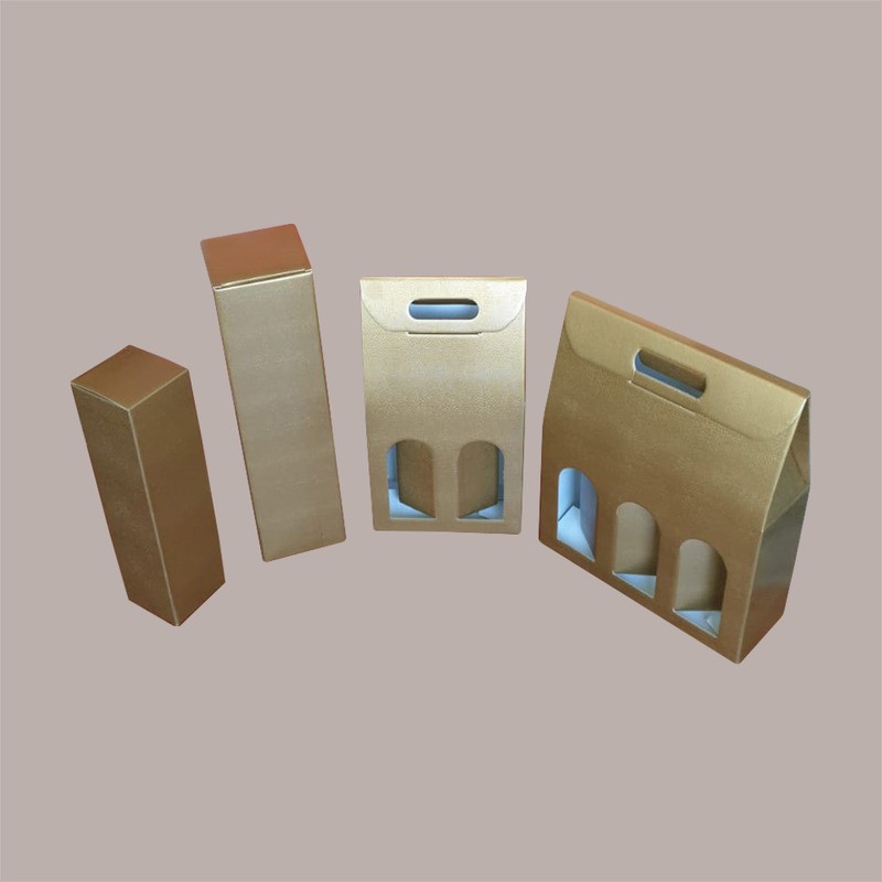 Scatola Astuccio Porta 1 Bottiglia Magnum da 1,5 Lt in Cartoncino grafica Skin Oro 115x115H430mm 10 Pezzi [7f58ea48]