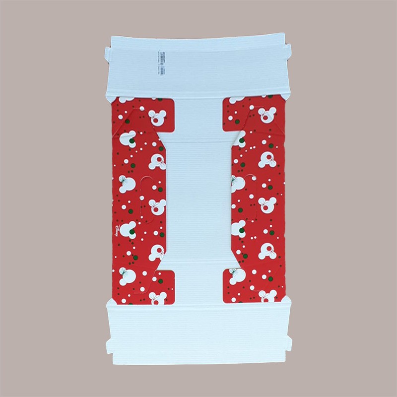 10 Pz Cesto per Confezioni Regalo Natalizie in Cartoncino Rosso Grafica Topolino Rettangolare Grande 400x300H120mm [dbf99c16]
