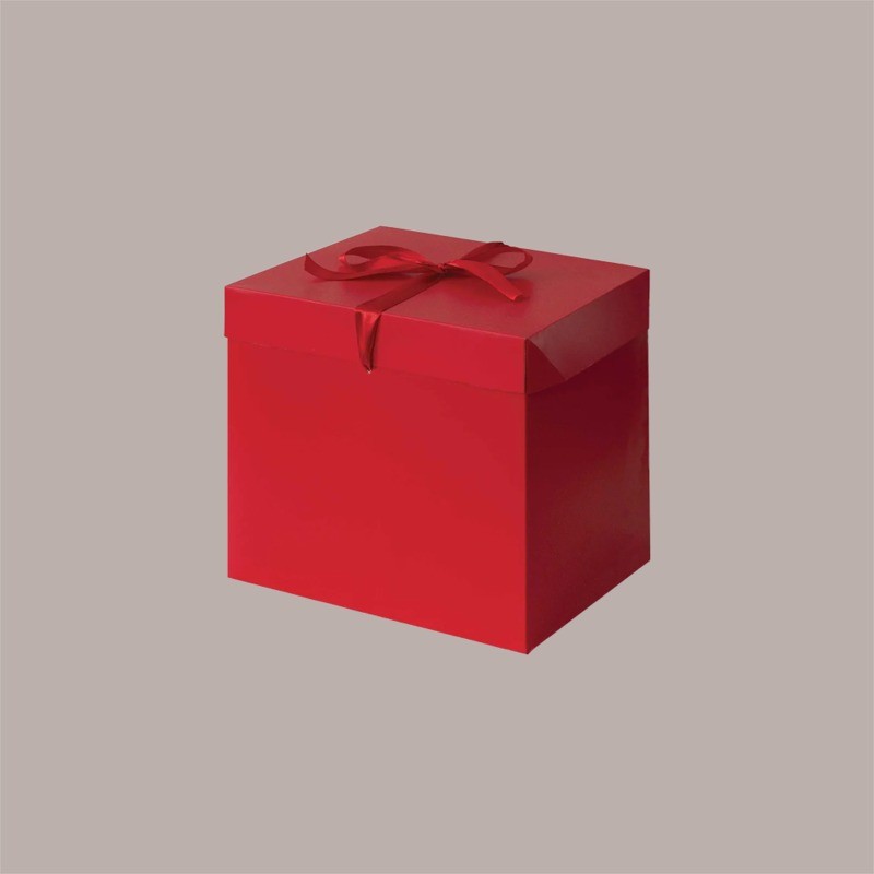 10 Pz Scatola Automontante in Carta Rossa con Nastro Raso per Confezioni Regalo 22x22x22cm [f2bbfe4c]