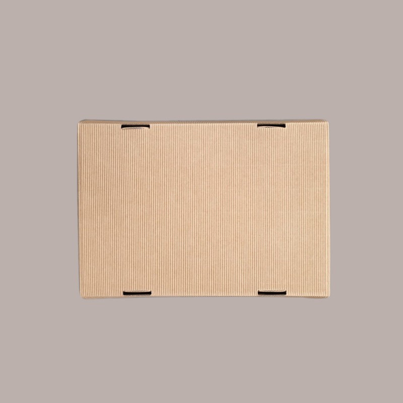 10 Pz Cesto per Confezioni Regalo Natalizie in Cartoncino Avana Ondulato Rettangolare Medio 370x265H100mm [5a3cb3fb]