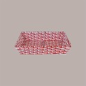 Cesto per Confezioni Natalizie anima metallo e rivestito in carta colore Bianco Rosso Rettangolare Medio 360x260H75mm [d5d604de]