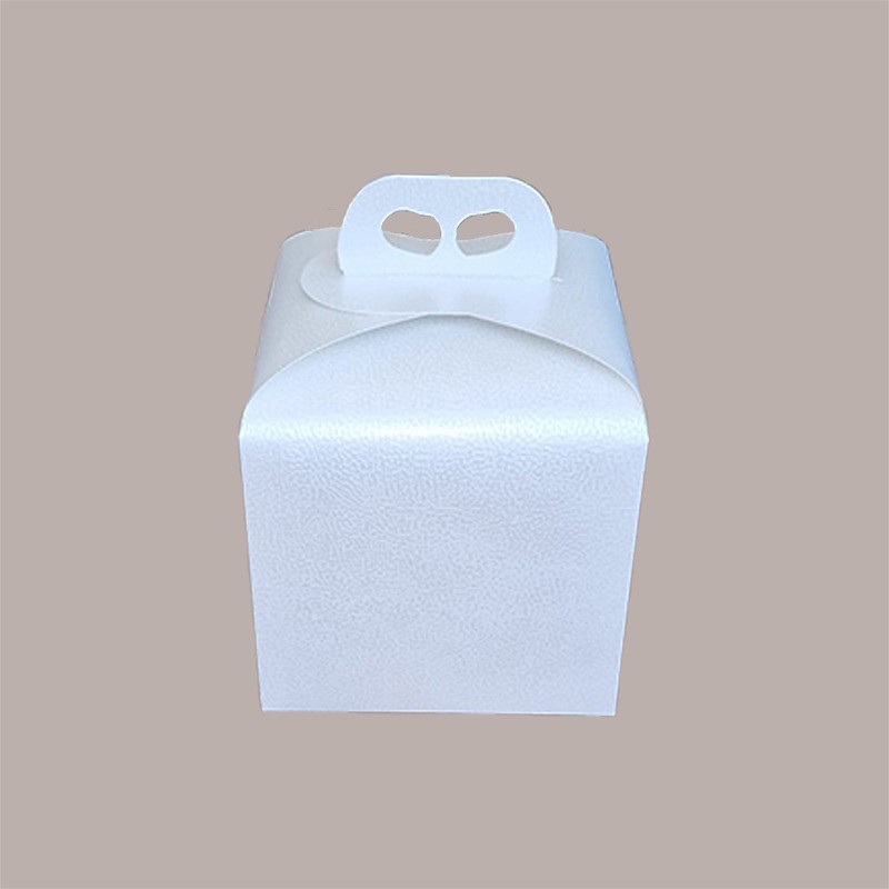 Scatola Porta Panettone Alto da 1 Kg in Cartoncino Bianco grafica effetto pelle 200x200H180mm 10 pezzi [258bbef1]