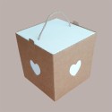 Scatola Porta Panettone Alto in Cartoncino Avana grafica Cuore 210x210H210mm 5 pezzi [8ceba44d]