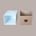 5 Pz Scatola per Confezione Regalo Porta Panettone Alto in Cartoncino Avana grafica Cuore 210x210H210mm [7b6d10a1]