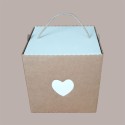 Scatola Porta Panettone Basso da 1 Kg in Cartoncino Avana grafica Cuore 245x245H180mm 5 pezzi [15cc2d16]