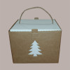 5 Pz Scatola per Confezione Regalo Porta Panettone Basso in Cartoncino Avana grafica Albero 245x245H180mm [39cf5614]
