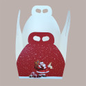 Scatola Porta Panettone Basso 1 Kg in Cartoncino Rosso con Grafica Babbo Natale 245x245H130 mm Confezione 10 Pz [10340c1f]