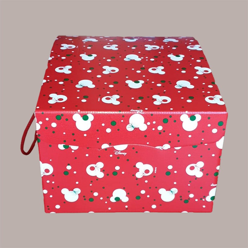 5 Pz Scatola per Confezione Regalo in Cartoncino Rosso grafica Topolino 290x335H195mm [b847850a]