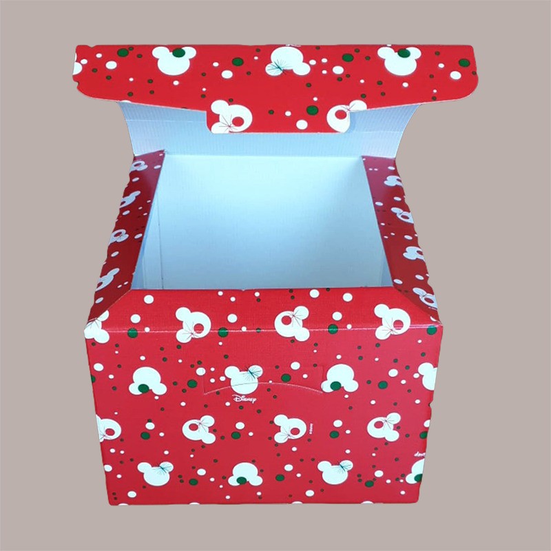 Scatola per Confezione Regalo in Cartoncino Rosso grafica Topolino 290x335H195mm 5 pezzi [0f5a440e]