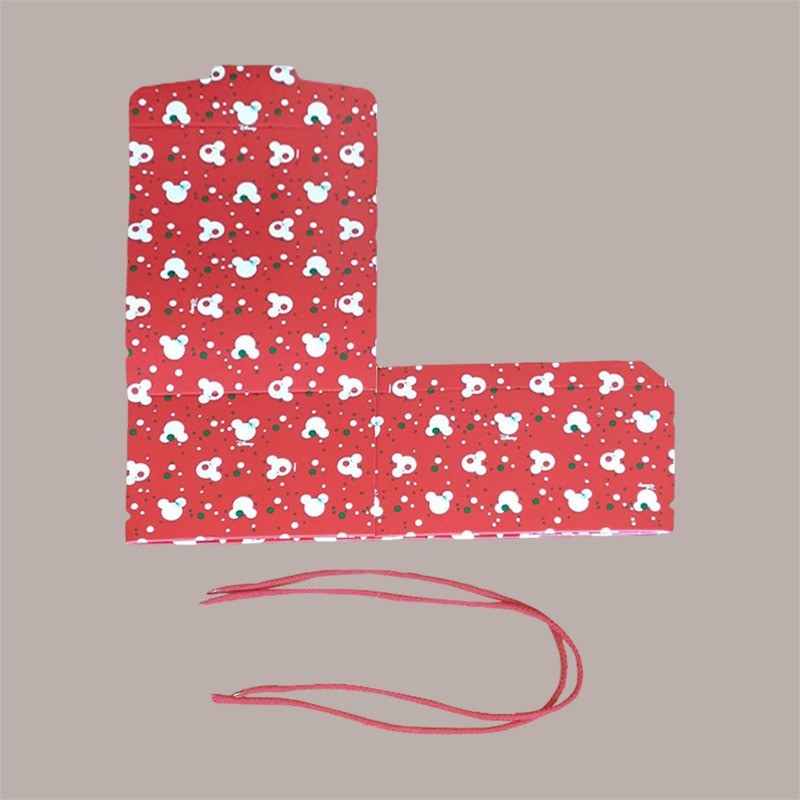 Scatola per Confezione Regalo in Cartoncino Rosso grafica Topolino 290x335H195mm 5 pezzi [0a0a0310]
