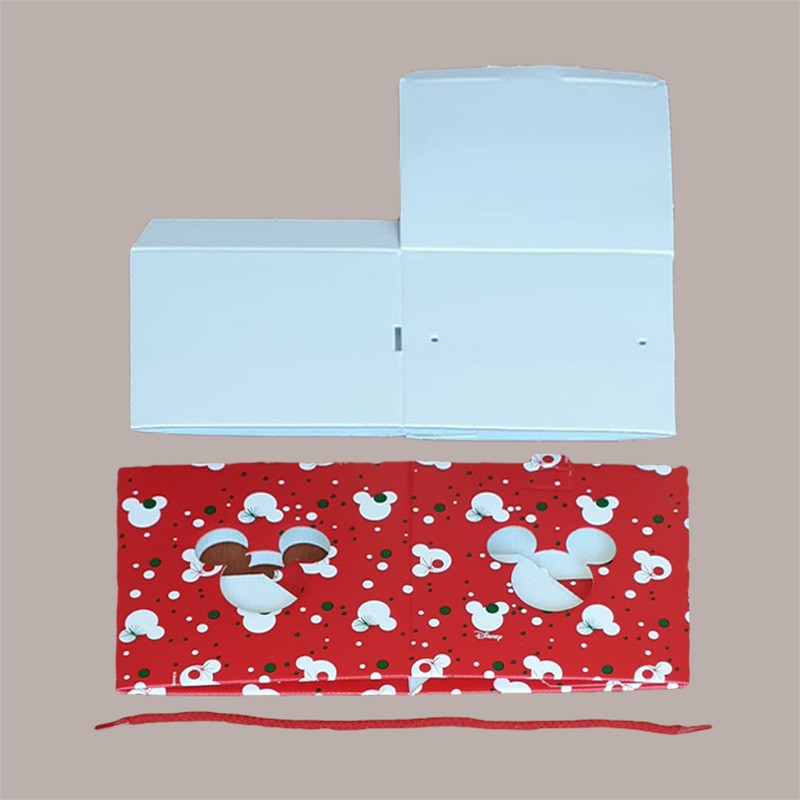 Scatola per Confezione Regalo Porta Panettone Alto da 1 Kg in Cartoncino Rosso Grafica Topolino 210x210H210mm 5 pezzi [9946c9c5]