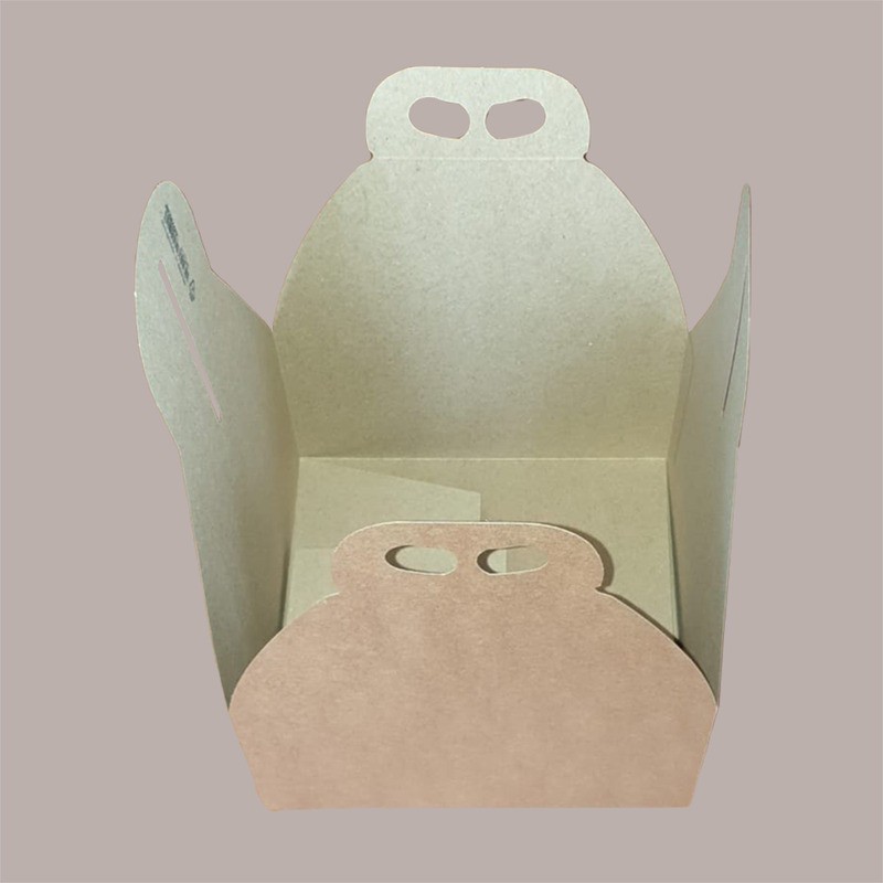 Scatola per Confezione Regalo Porta Panettone Basso da 1 Kg in Cartoncino Avana Liscio 245x245H130mm 10 pezzi [2d112576]