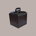 Scatola per Confezione Regalo Porta Panettone Alto da 1 Kg in Cartoncino Nero grafica Stelle Oro 200x200H180mm 10 pez [c35a6626]